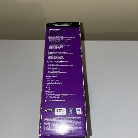 Belkin N600 DB Wi-Fi Dual Band N+ Wireless Router 300 Mbps - Picture 3 of 5